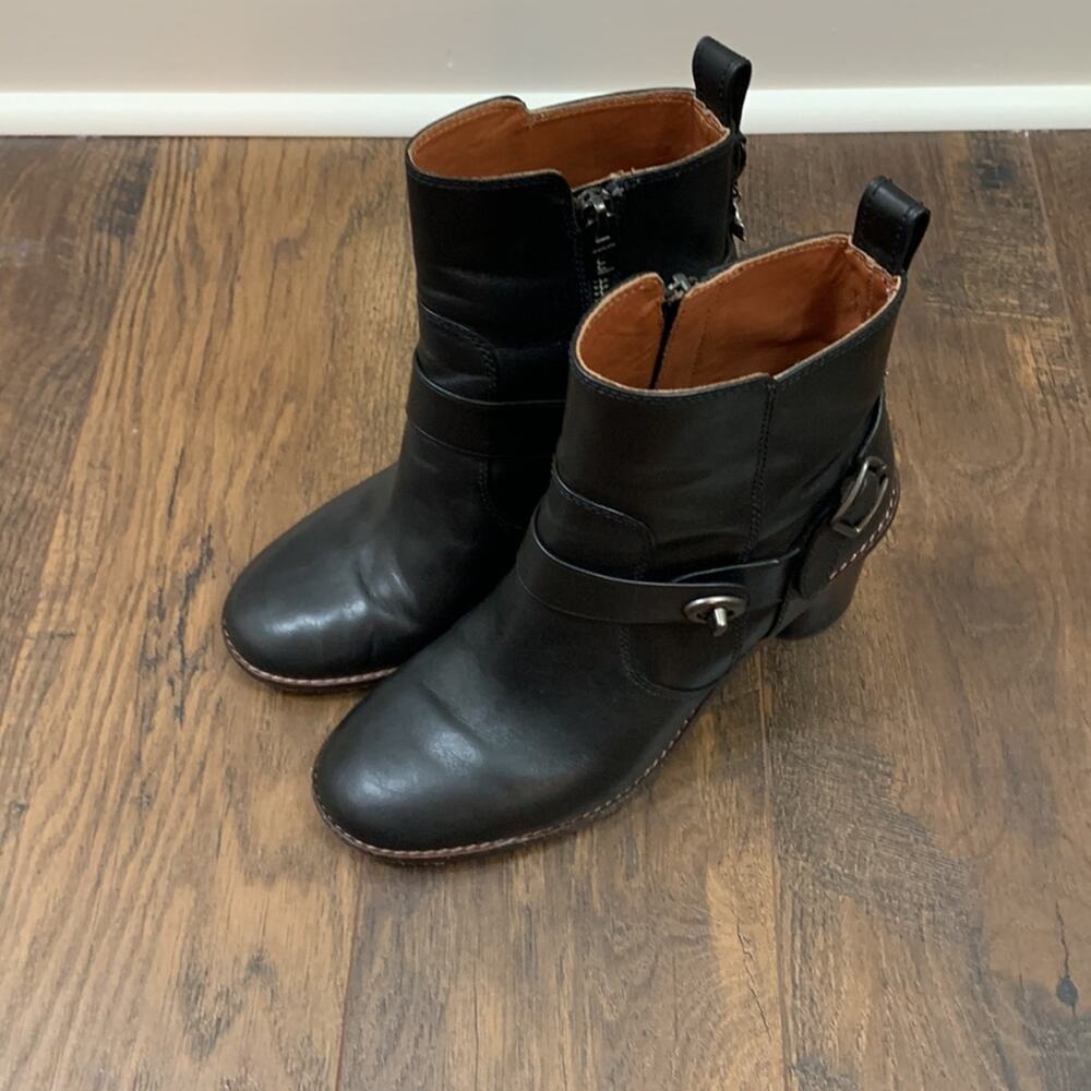 COACH Biker Moto Heel Black Bootie Boots - Picture 4 of 15